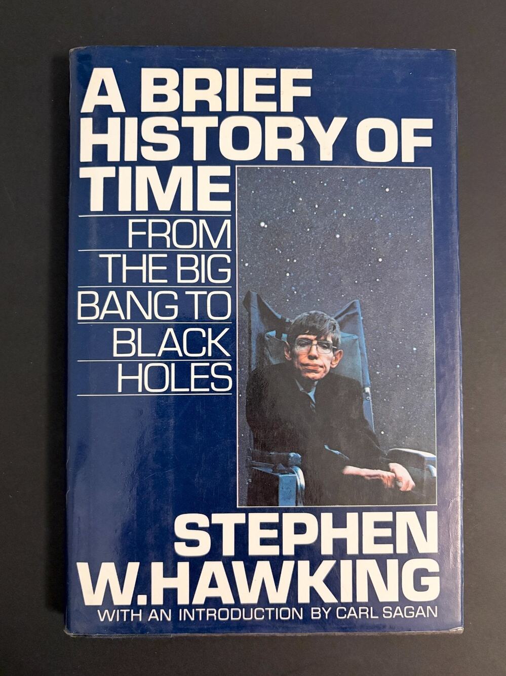 Brief History of Time Book Stephen Hawking Hardcover DJ 1988 Physics Space